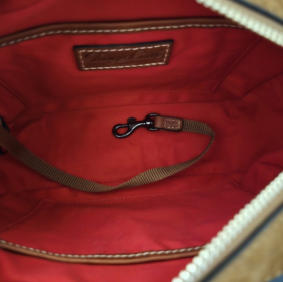 Dooney Suede Camera Zip Crossbody/Color: Amber - Picture 10 of 12